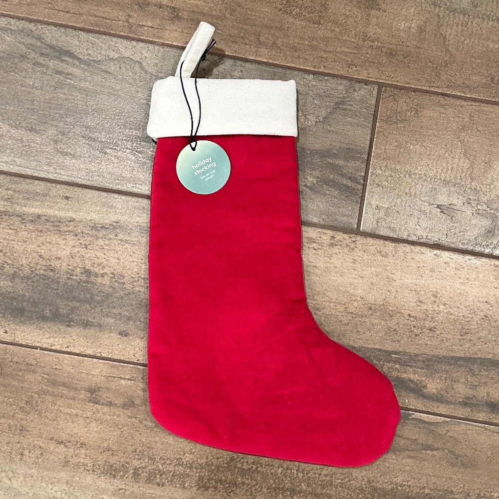 Small Velvet Stocking - Red - Picture 3 of 6